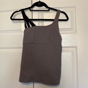 Alo Yoga Repose Tank, purple dusk/black, size S